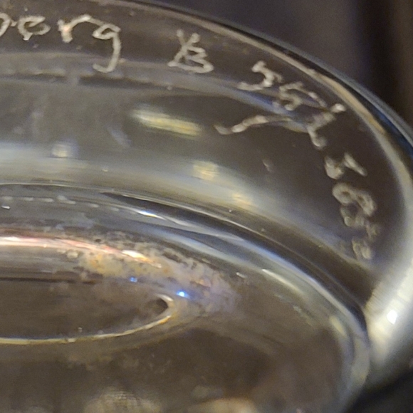 Stromberg Mid-Century Modern Engraved Viking Longship Design Thick Glass Vase 4" - Picture 8 of 8